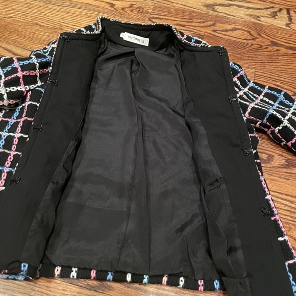 Multicolored Embroidered Tweed Jacket Size S - Picture 9 of 12